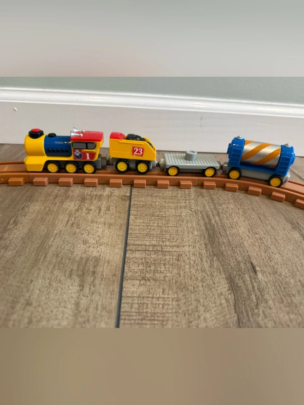 Orange Toy Train Track Set with Colorful Engine - Kids Toys